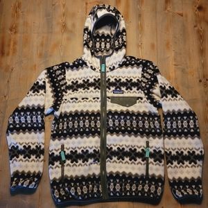 Patagonia Synchilla Snap T Hooded Fleece Jacket Women's Geometric